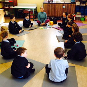 Children on yoga mats